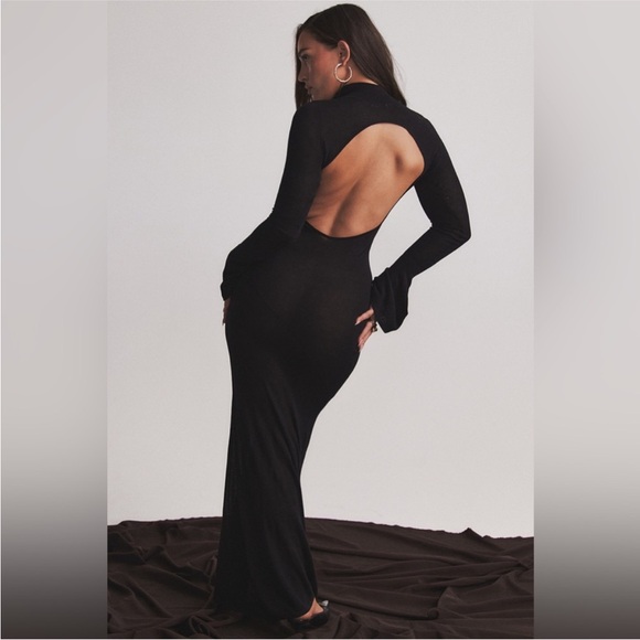 House of CB‎ Sancha Black Knit Maxi Dress NWOT size XL - Picture 4 of 13